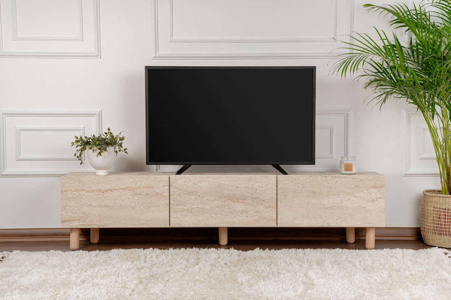 Έπιπλο Τηλεόρασης TV Βάση Σύνθεση Travertine | 327ODS1256