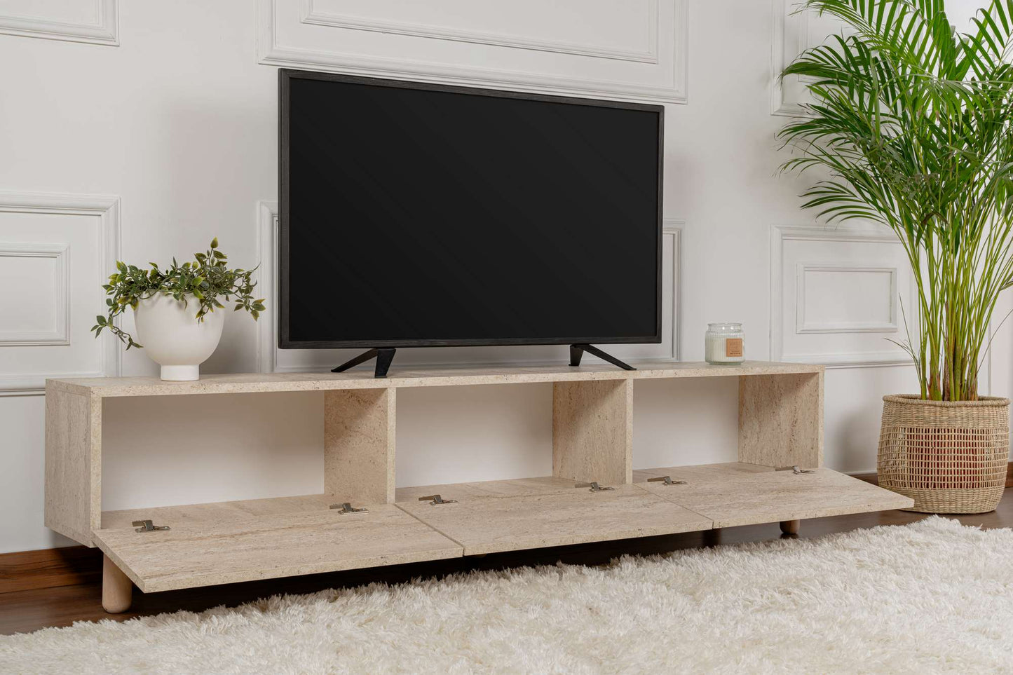 Έπιπλο Τηλεόρασης TV Βάση Σύνθεση Travertine | 327ODS1256