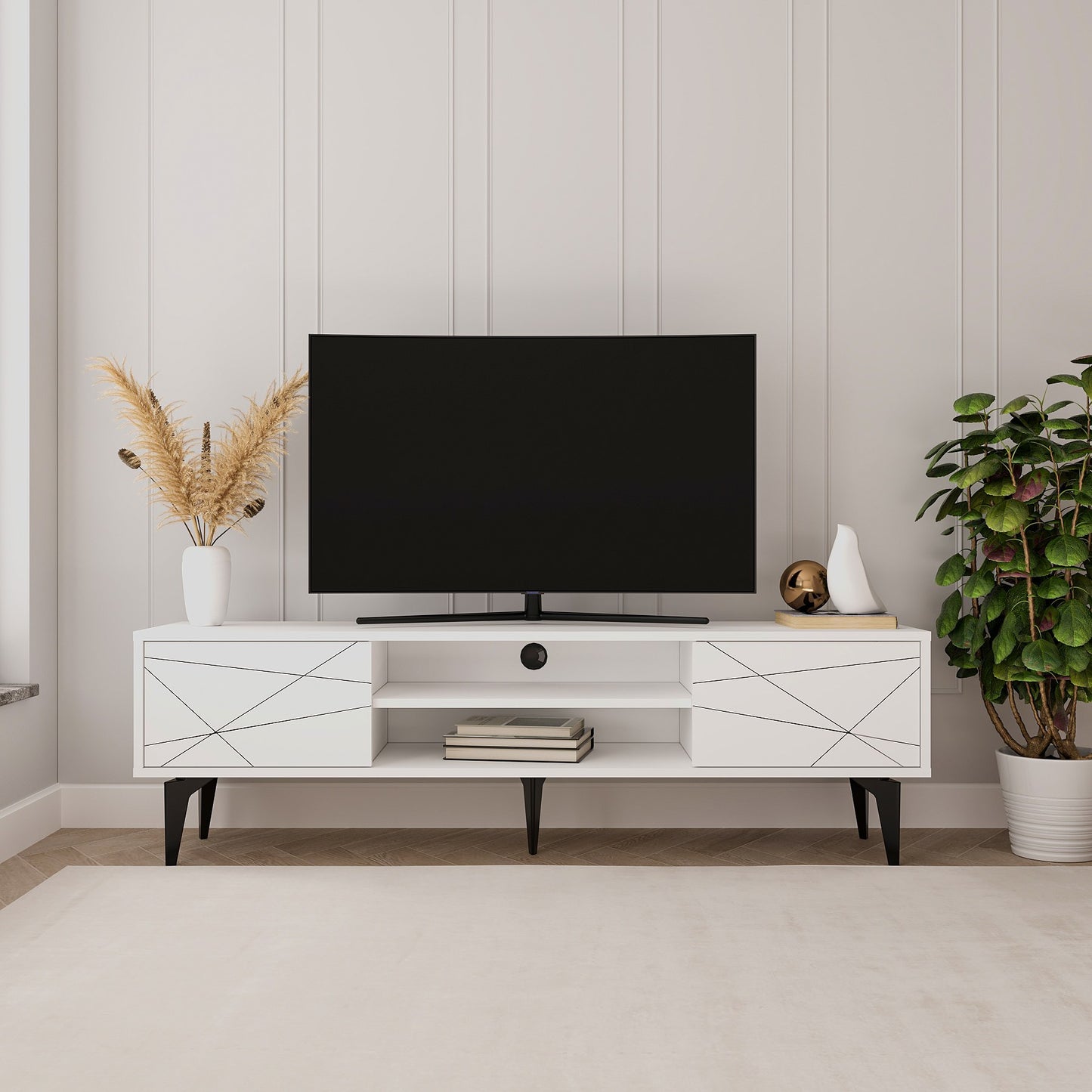 Έπιπλο Τηλεόρασης TV Βάση Σύνθεση Λευκό | 327ODS1258