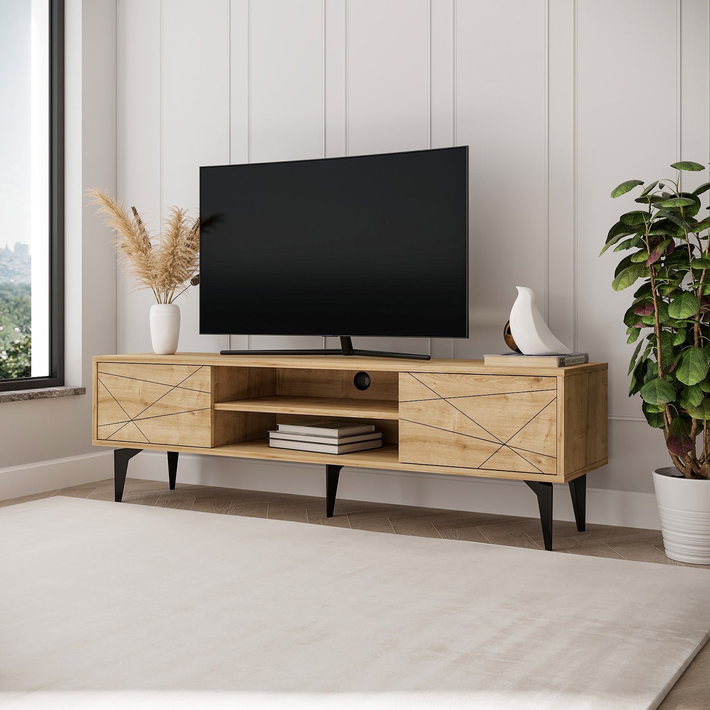 Έπιπλο Τηλεόρασης TV Βάση Σύνθεση Sapphire Δρυς | 327ODS1259
