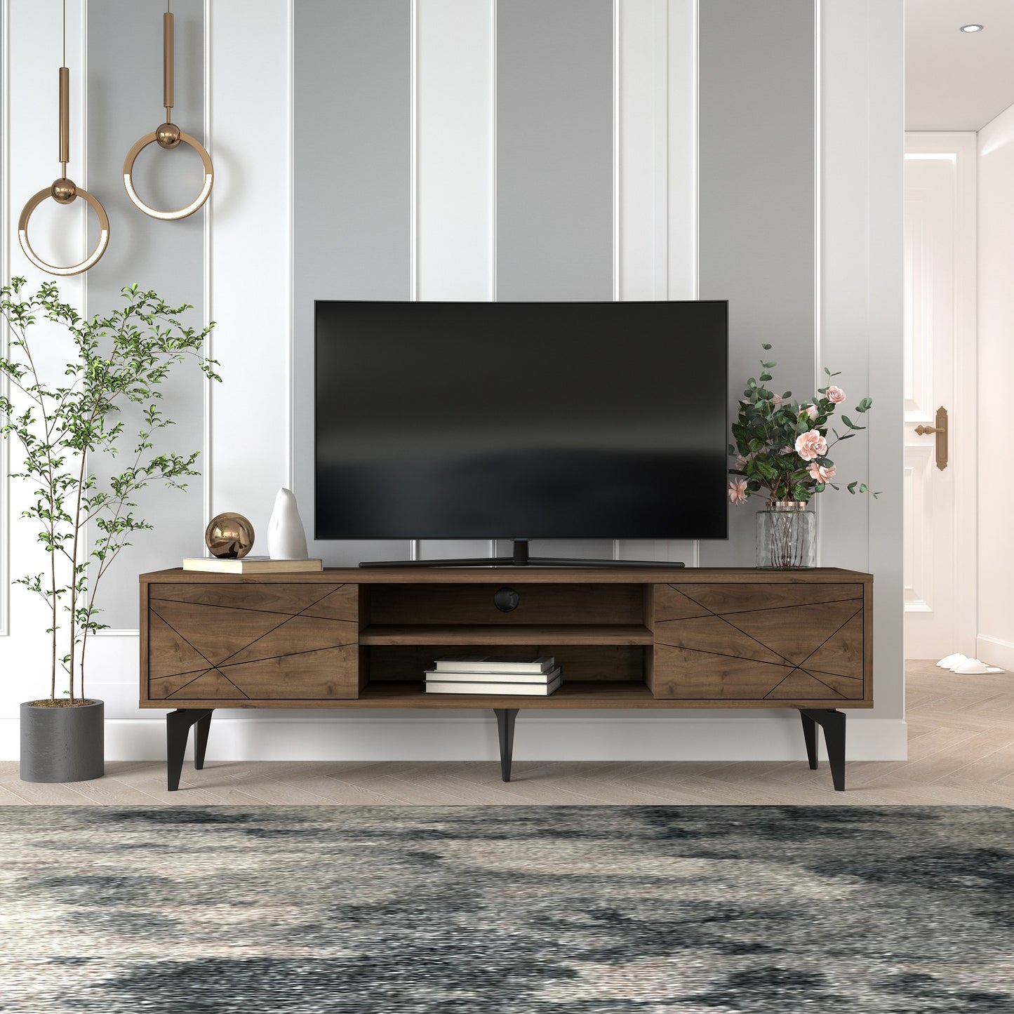 Έπιπλο Τηλεόρασης TV Βάση Σύνθεση Καρυδί | 327ODS1260