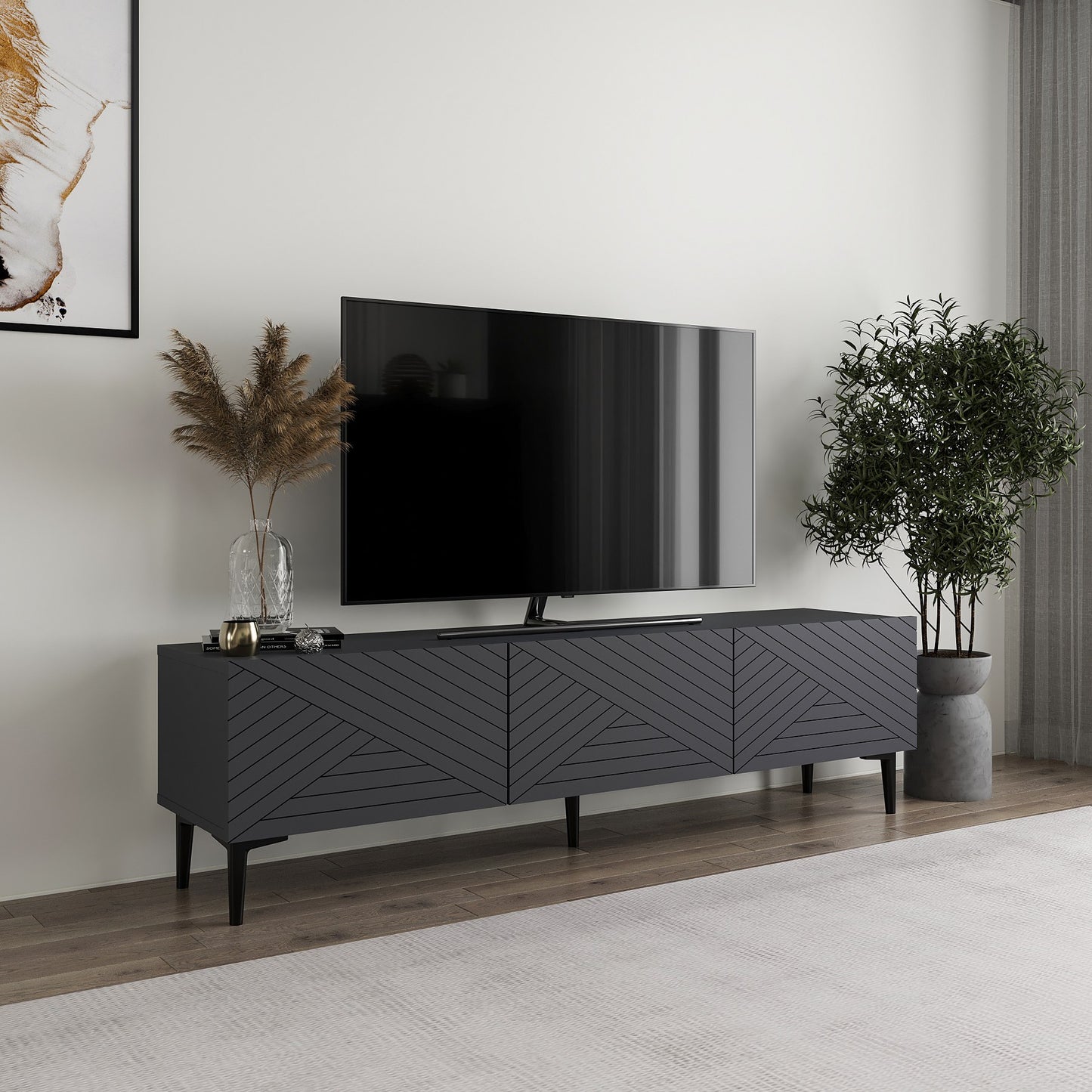 Έπιπλο Τηλεόρασης TV Βάση Σύνθεση Ανθρακί | 327ODS1261