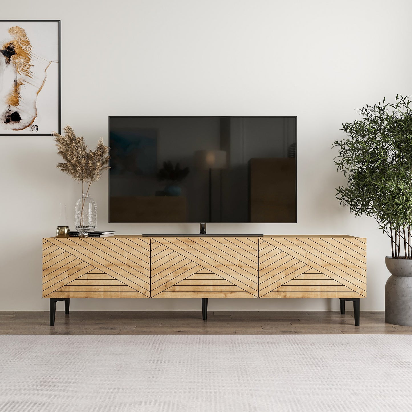 Έπιπλο Τηλεόρασης TV Βάση Σύνθεση Sapphire Δρυς | 327ODS1263