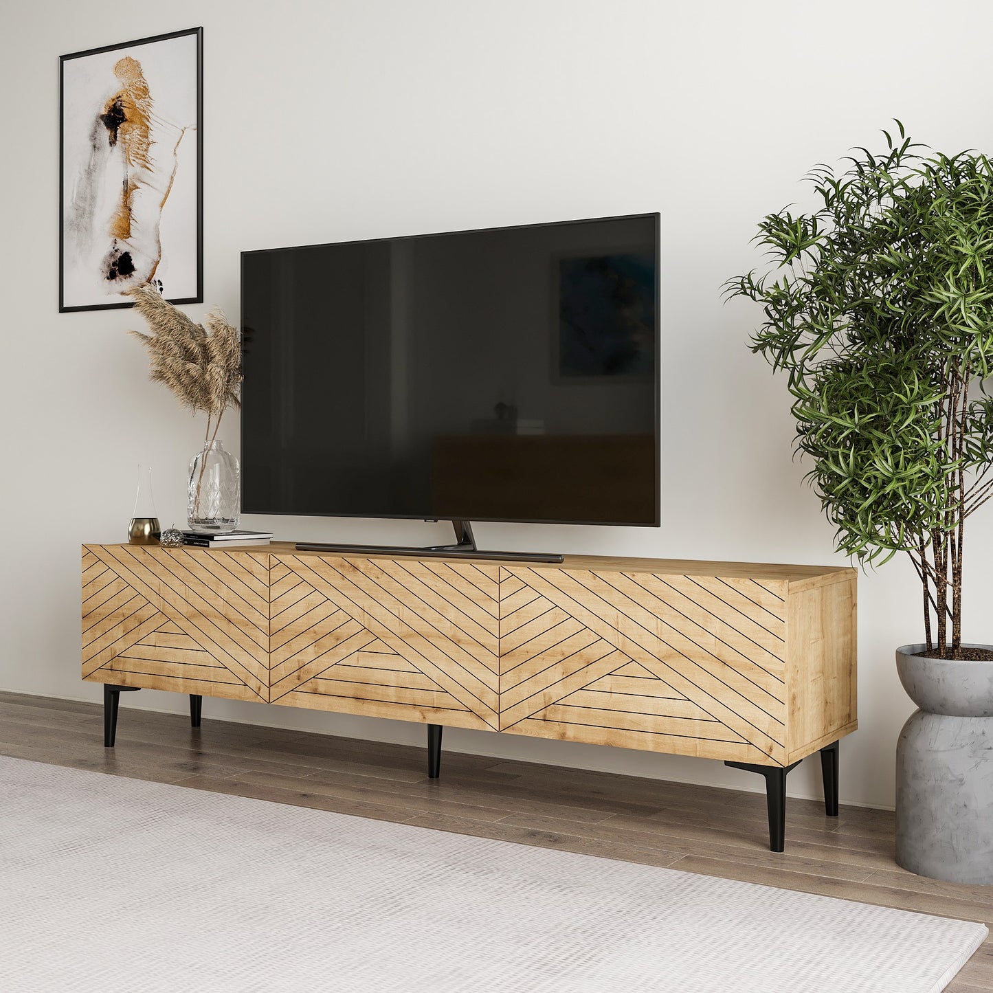 Έπιπλο Τηλεόρασης TV Βάση Σύνθεση Sapphire Δρυς | 327ODS1263
