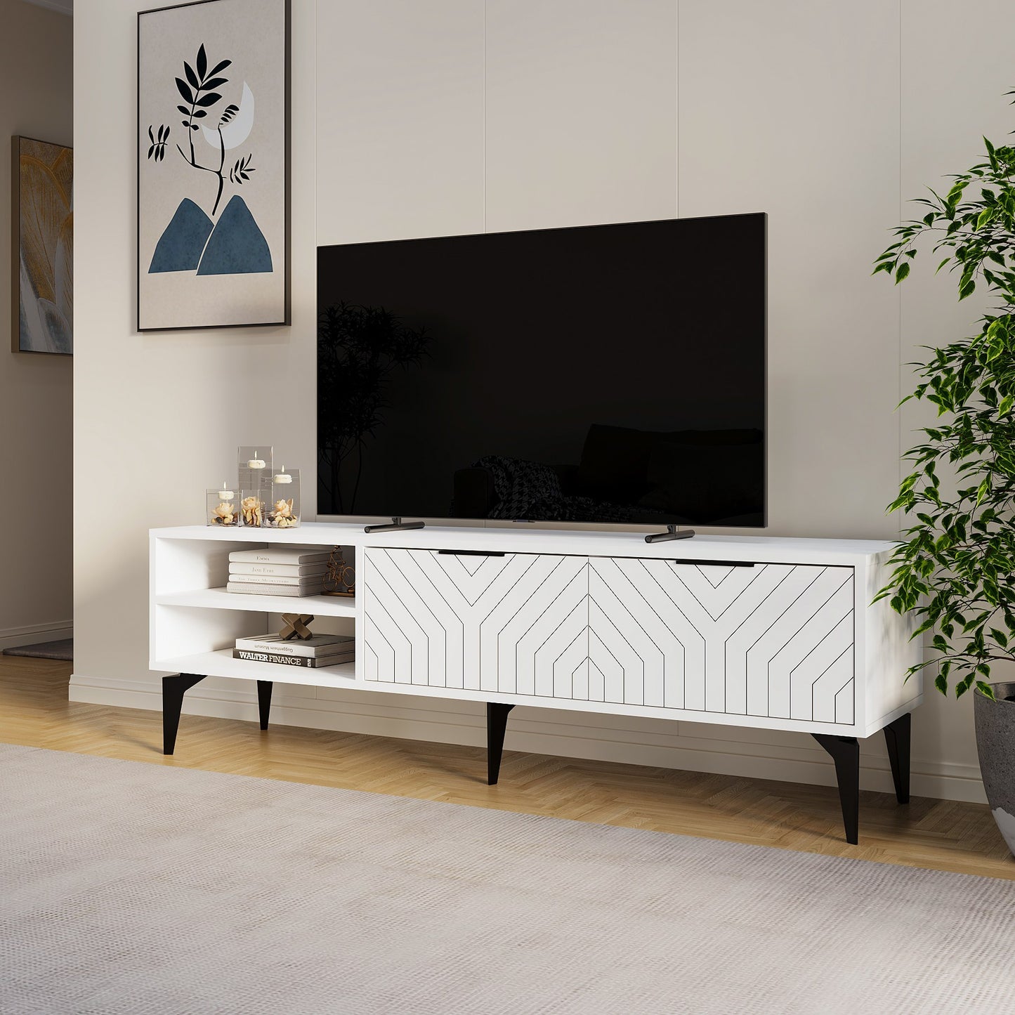 Έπιπλο Τηλεόρασης TV Βάση Σύνθεση Λευκό | 327ODS1266