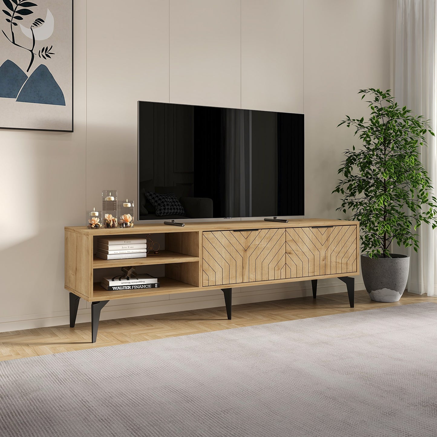 Έπιπλο Τηλεόρασης TV Βάση Σύνθεση Sapphire Δρυς | 327ODS1267