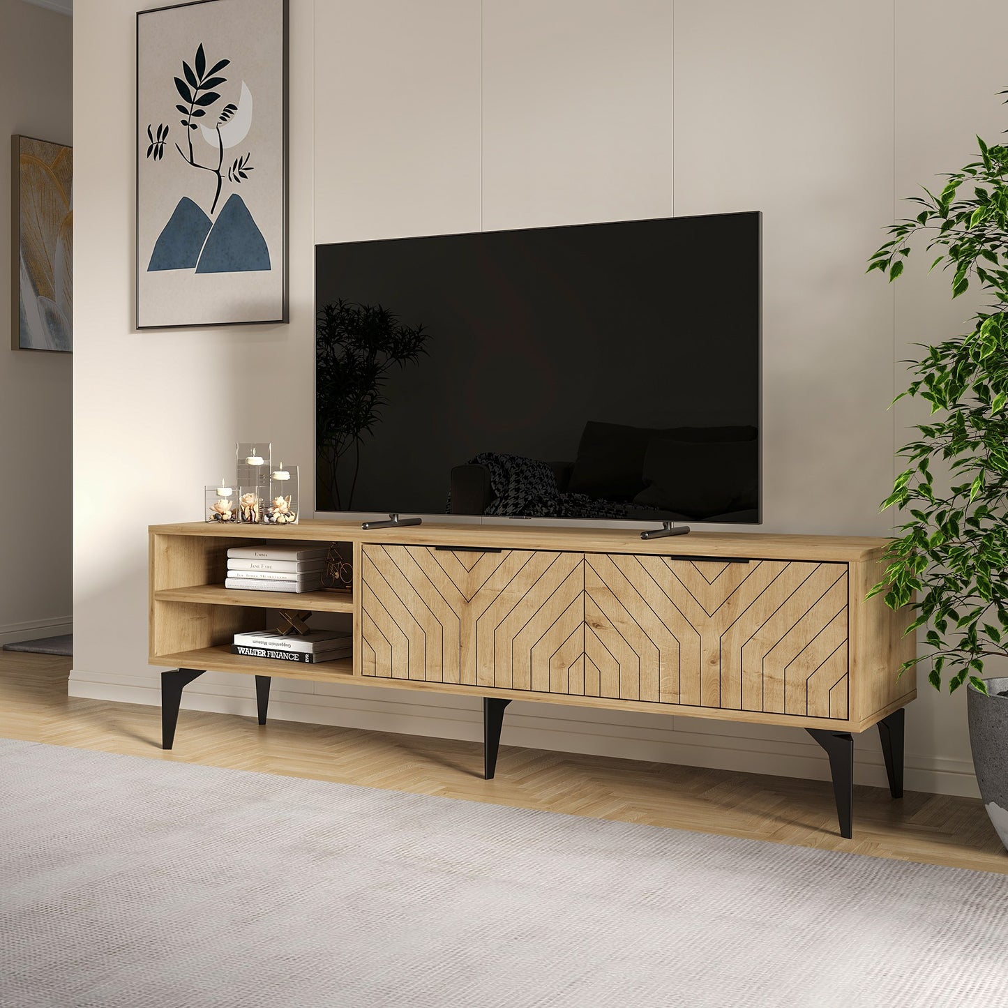Έπιπλο Τηλεόρασης TV Βάση Σύνθεση Sapphire Δρυς | 327ODS1267