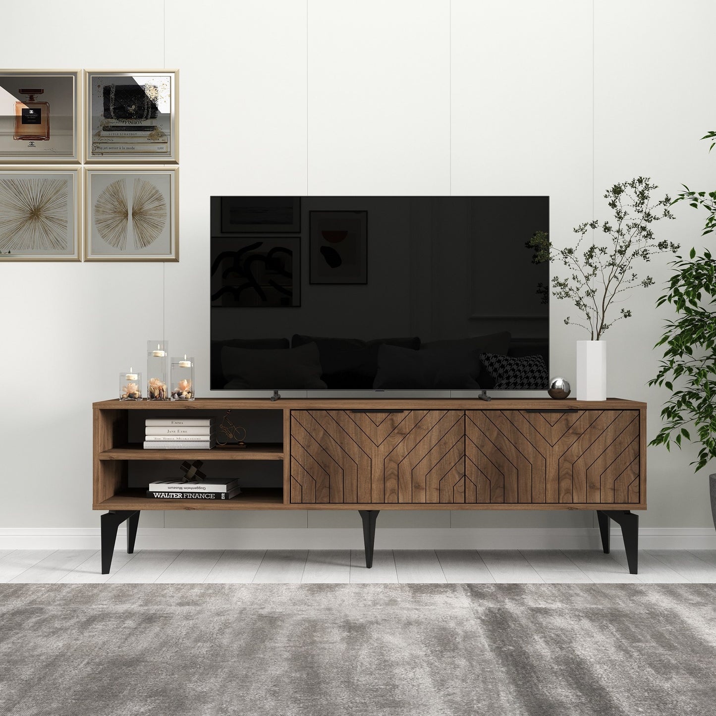 Έπιπλο Τηλεόρασης TV Βάση Σύνθεση Καρυδί | 327ODS1268