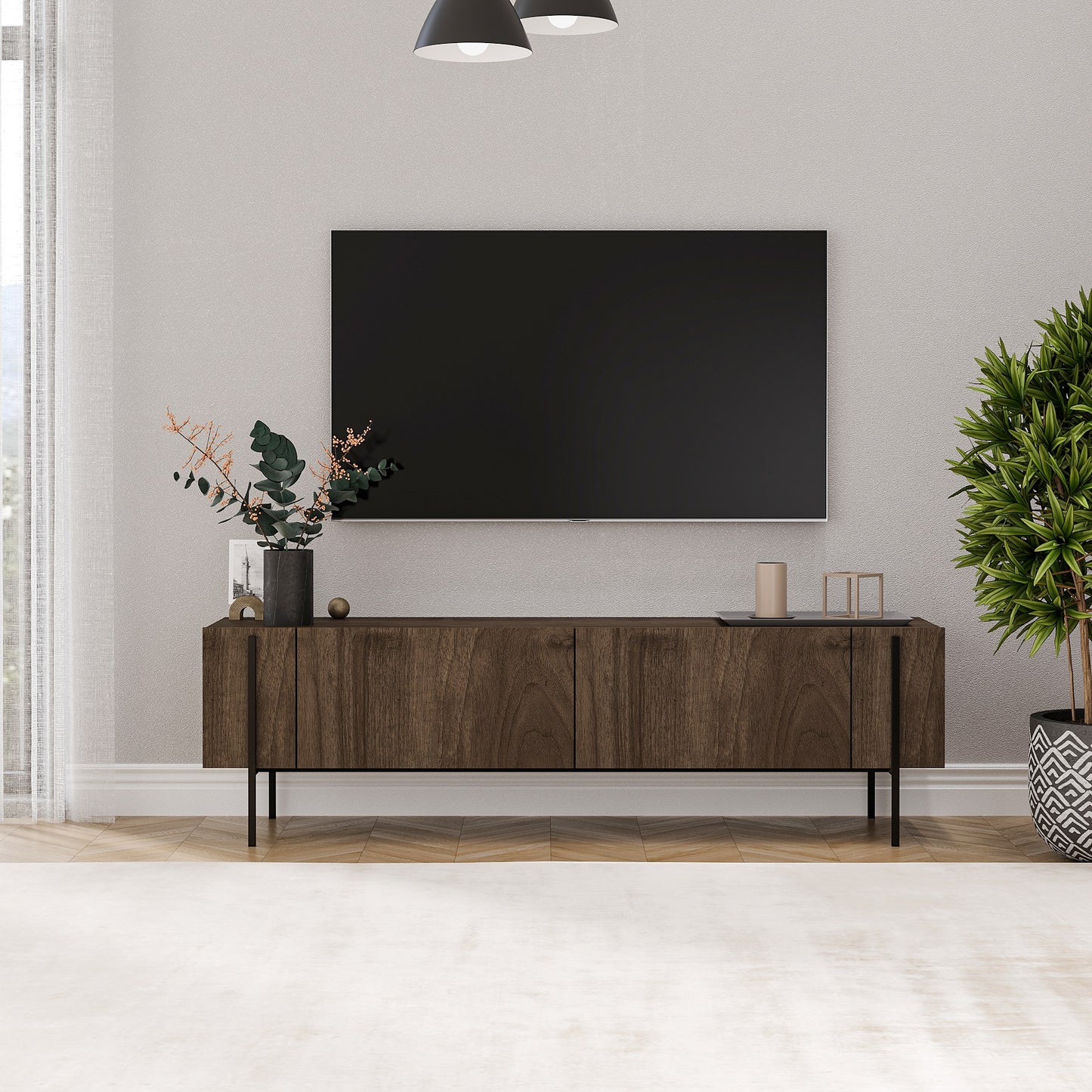 Έπιπλο Τηλεόρασης TV Βάση Σύνθεση Καρυδί | 327ODS1272