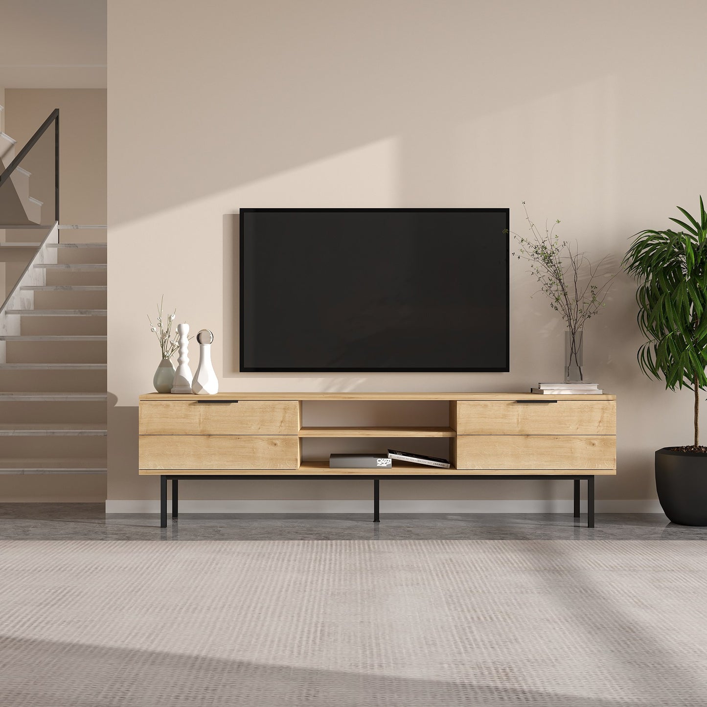 Έπιπλο Τηλεόρασης TV Βάση Σύνθεση Sapphire Δρυς | 327ODS1275