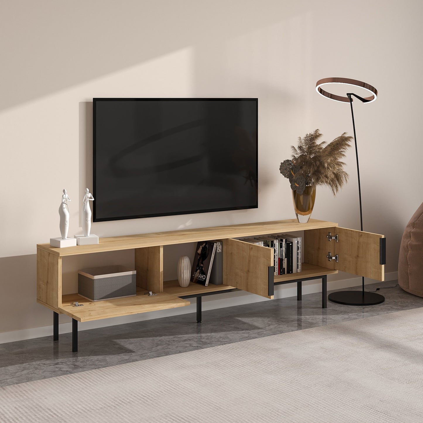 Έπιπλο Τηλεόρασης TV Βάση Σύνθεση Sapphire Δρυς | 327ODS1278