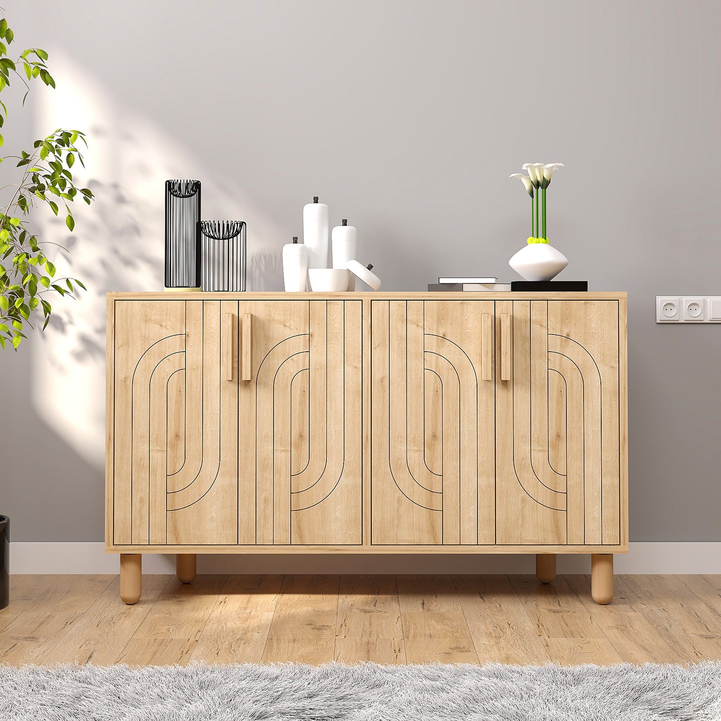 Μπουφές Saphire Δρυς 120x29,6x73,6cm | 327ODS1292