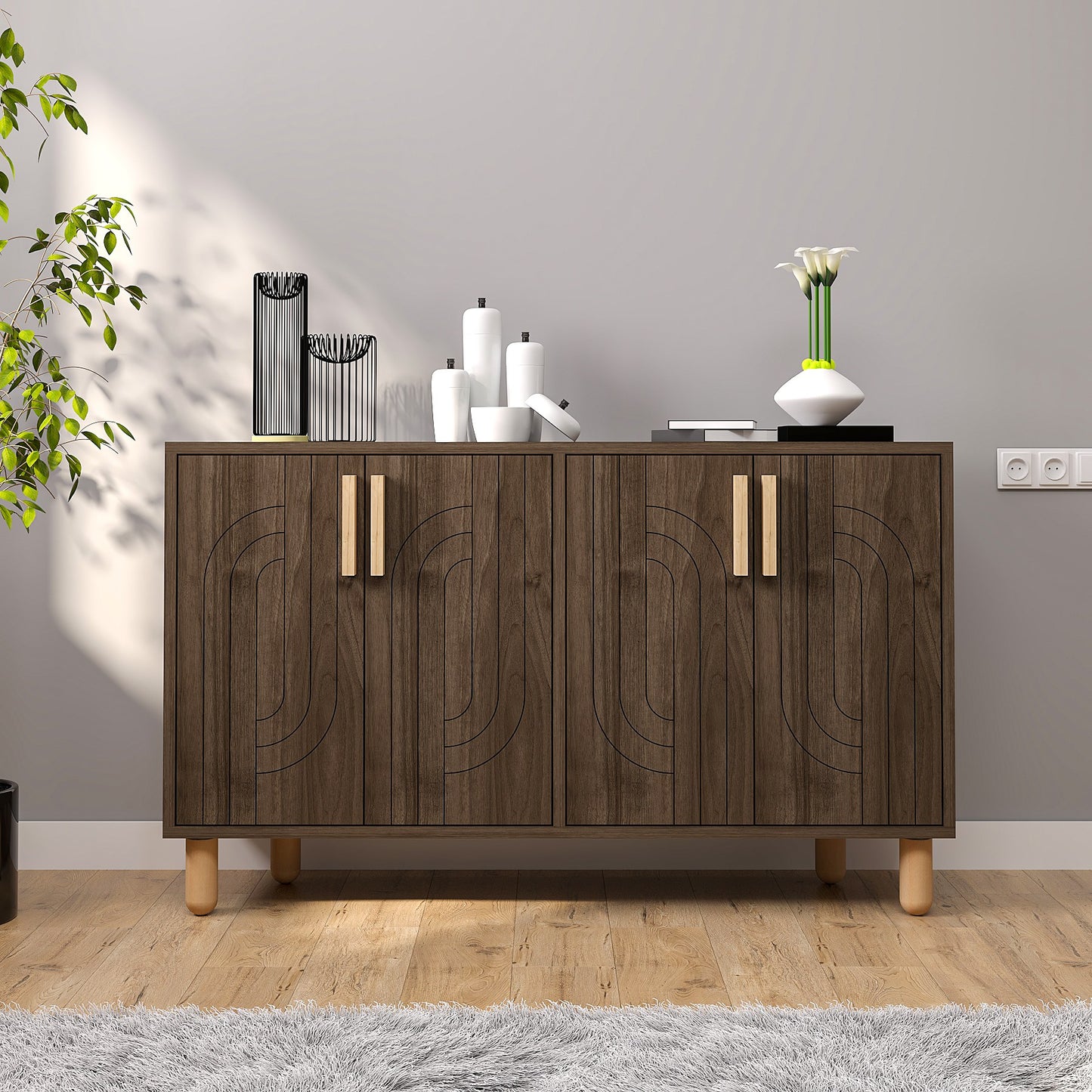 Μπουφές Καρυδί 120x29,6x73,6cm | 327ODS1293