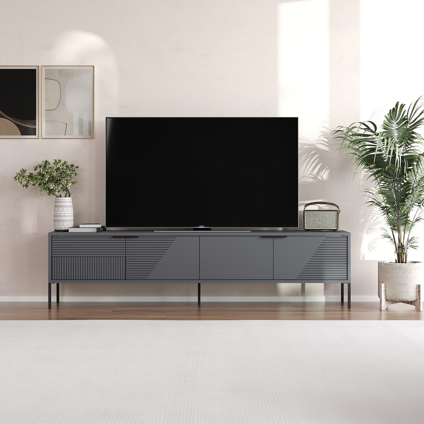 Έπιπλο Τηλεόρασης TV Βάση Σύνθεση Ανθρακί | 327ODS1317
