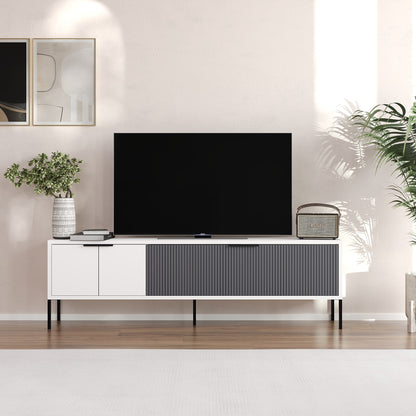 Έπιπλο Τηλεόρασης TV Βάση Σύνθεση Λευκό Ανθρακί | 327ODS1320