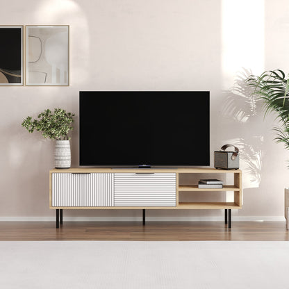 Έπιπλο Τηλεόρασης TV Βάση Σύνθεση Sapphire Δρυς Λευκό | 327ODS1324