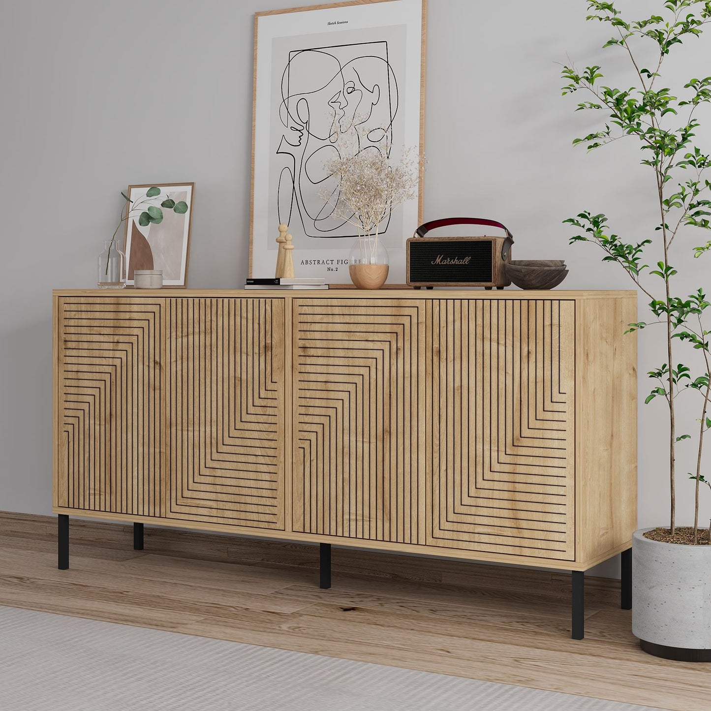 Μπουφές Sapphire Δρυς 150x36x75cm | 327ODS1346