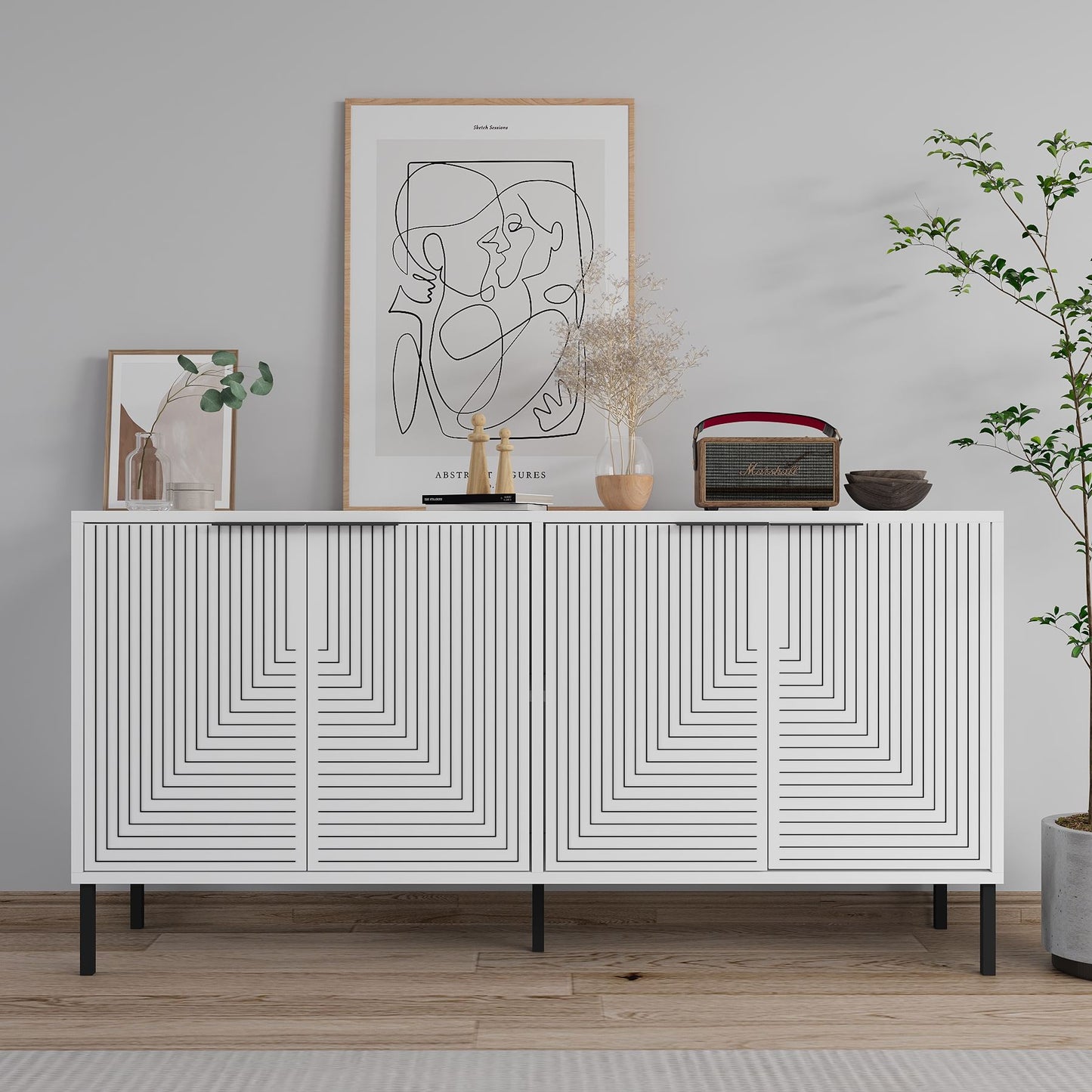 Μπουφές Λευκό 150x36x75cm | 327ODS1348