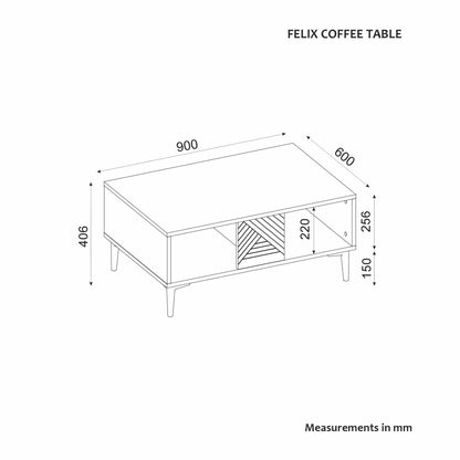Τραπεζάκι Σαλονιού Λευκό 90 x 60 x 40,6 εκ GR327ODS1402