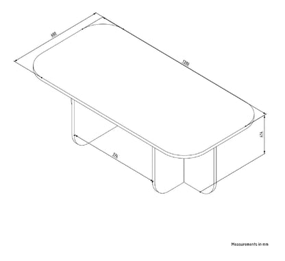Τραπεζάκι Σαλονιού Δρυς Sapphire 120 x 60 x 41,4 εκ GR327ODS1408