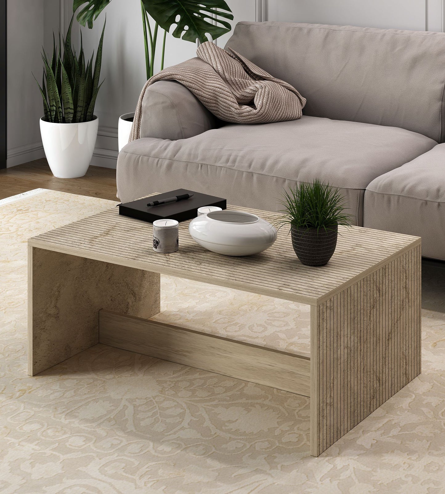Τραπεζάκι Σαλονιού Travertine 90 x 60 x 41,4 εκ GR327ODS1414