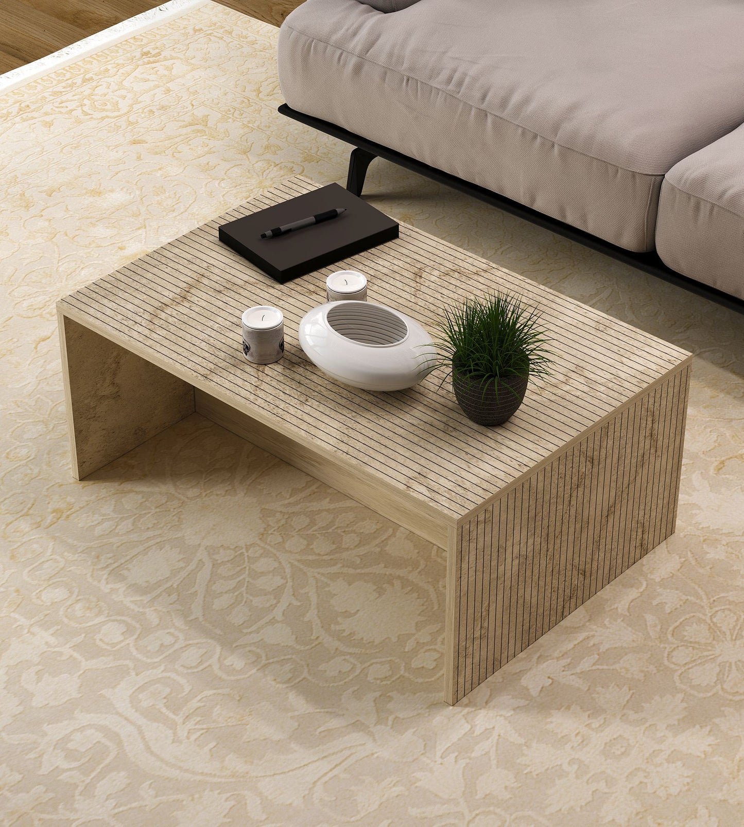 Τραπεζάκι Σαλονιού Travertine 90 x 60 x 41,4 εκ GR327ODS1414