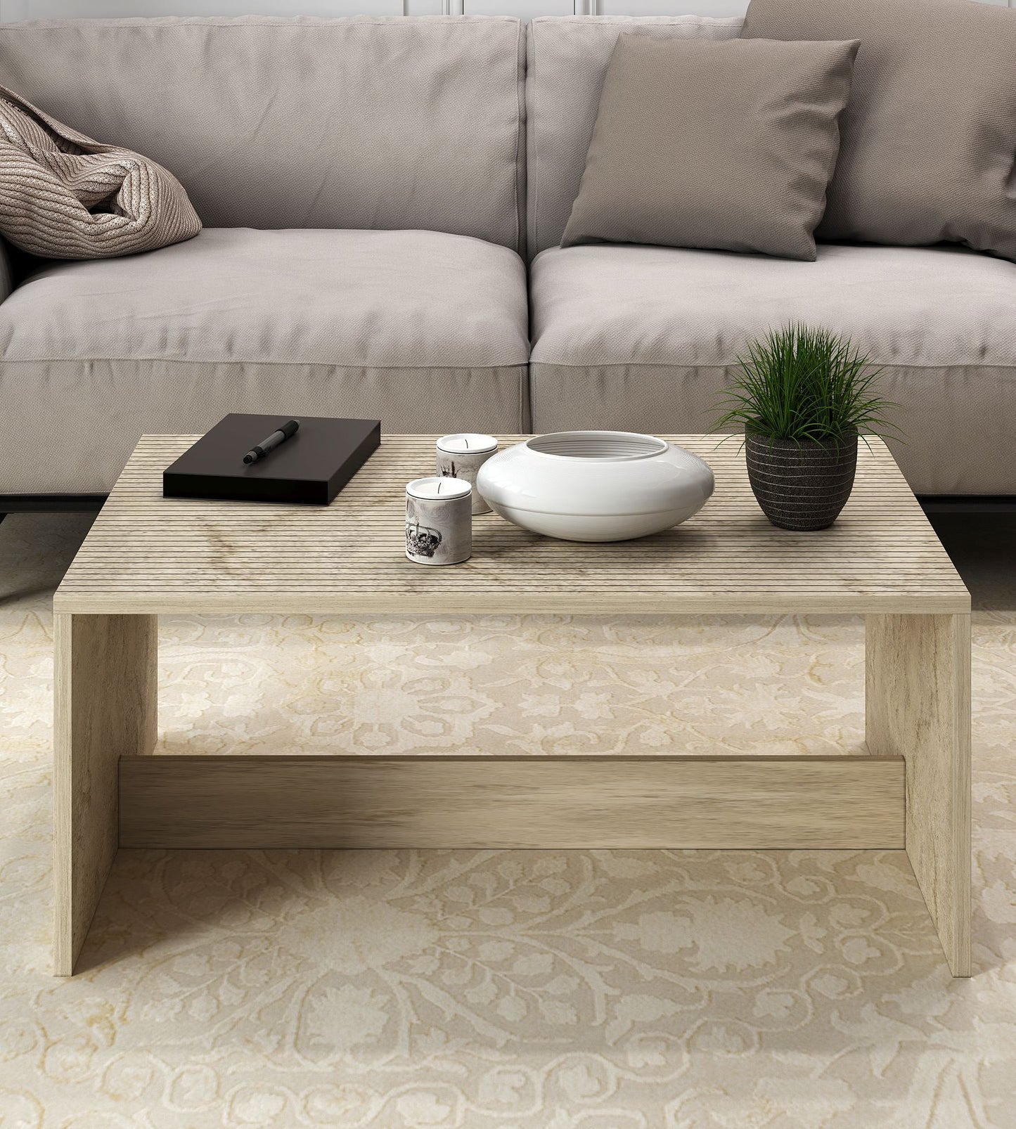 Τραπεζάκι Σαλονιού Travertine 90 x 60 x 41,4 εκ GR327ODS1414