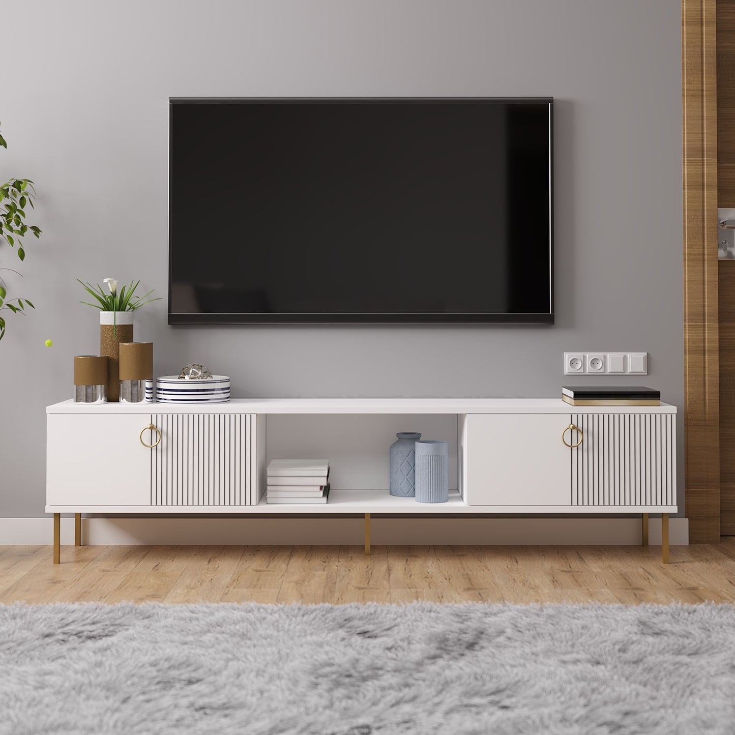 Έπιπλο Τηλεόρασης TV Βάση Σύνθεση Λευκό | 327ODS1602