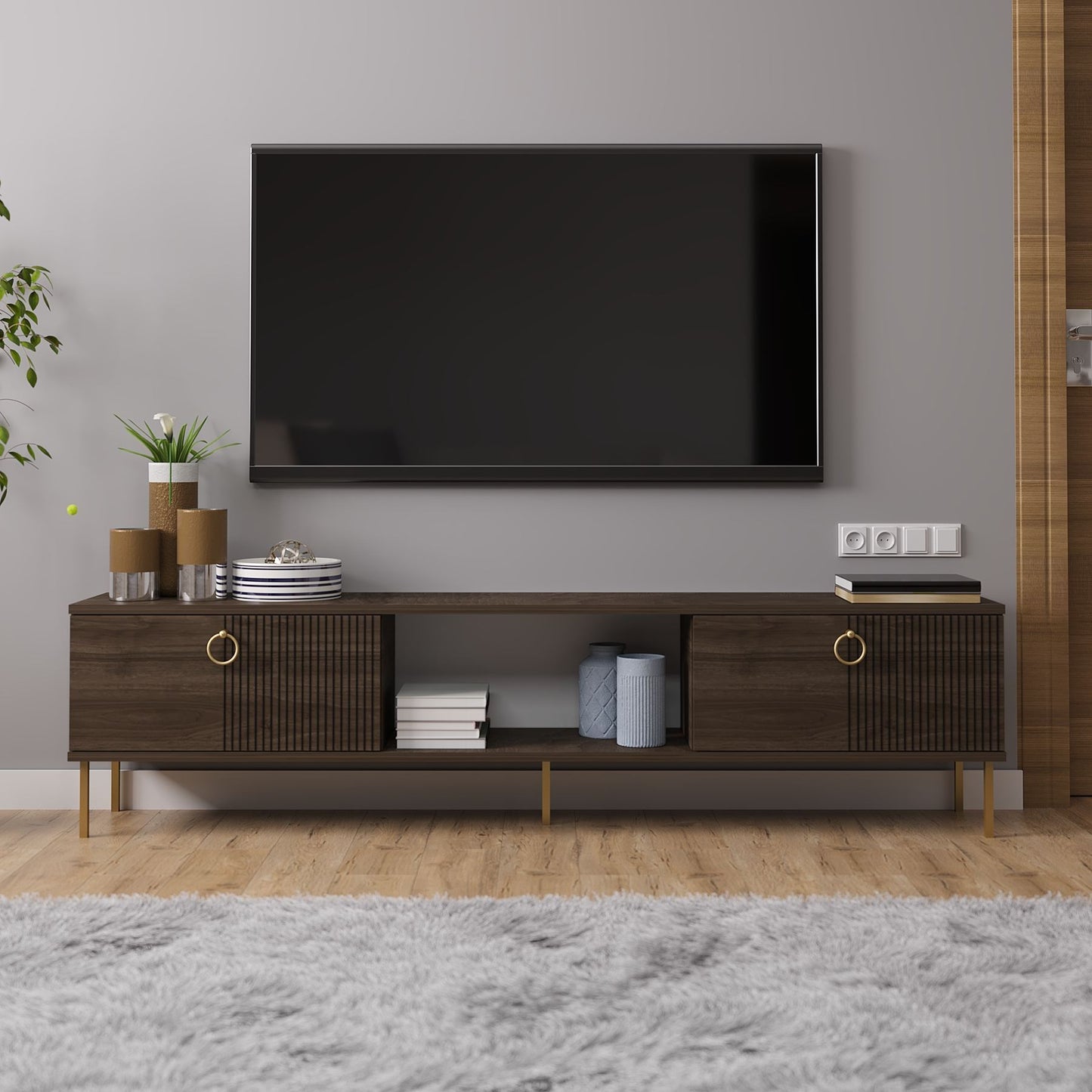 Έπιπλο Τηλεόρασης TV Βάση Σύνθεση Καρυδί | 327ODS1603