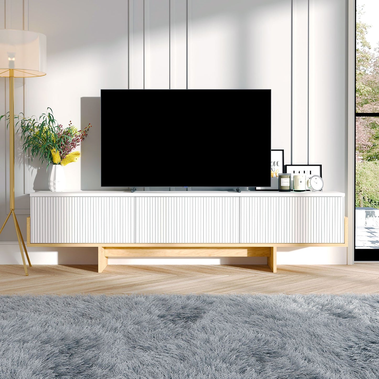 Έπιπλο Τηλεόρασης TV Βάση Σύνθεση Λευκό Sapphire Δρυς | 327ODS1605