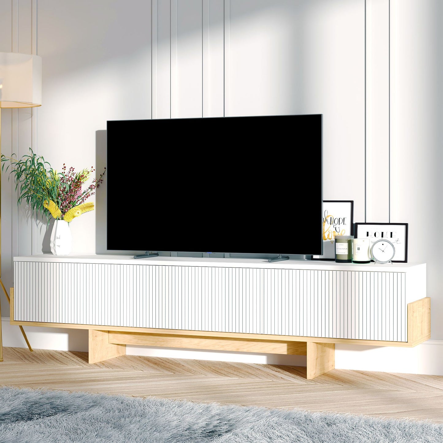 Έπιπλο Τηλεόρασης TV Βάση Σύνθεση Λευκό Sapphire Δρυς | 327ODS1605