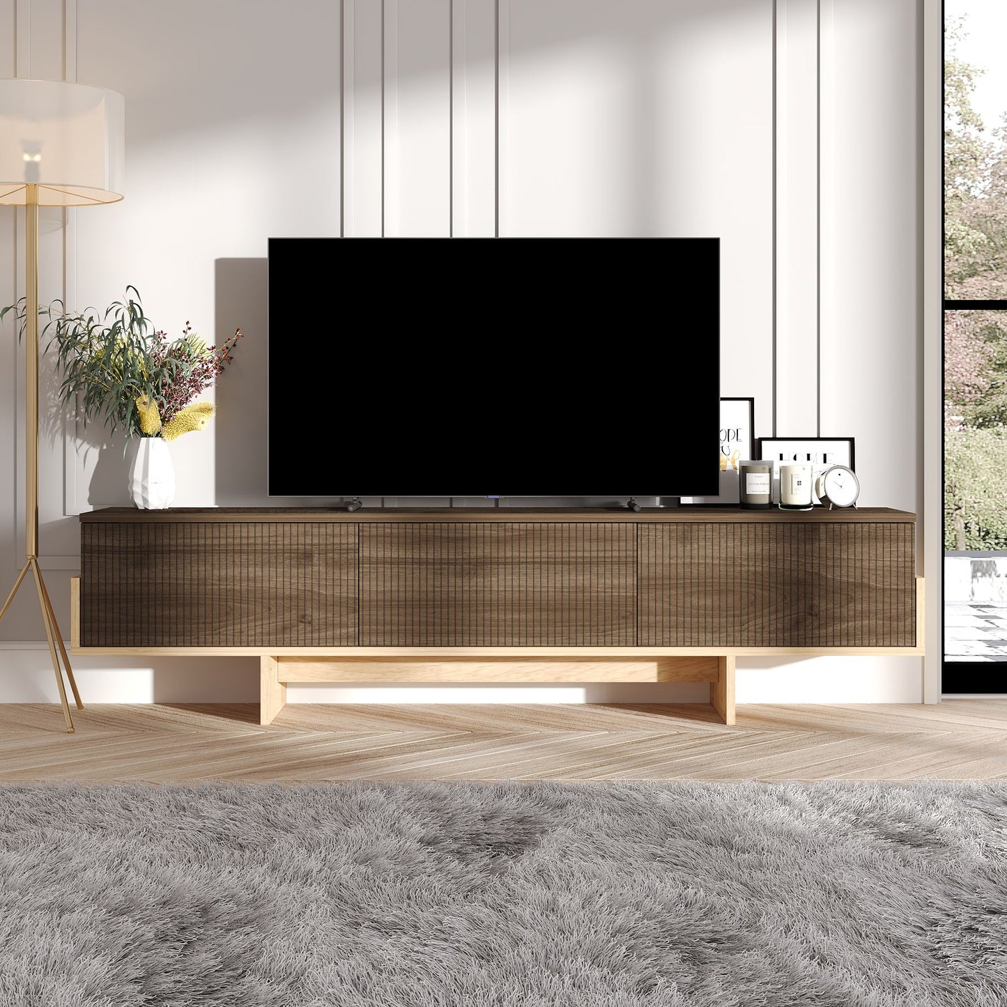 Έπιπλο Τηλεόρασης TV Βάση Σύνθεση Καρυδί Sapphire Δρυς | 327ODS1606