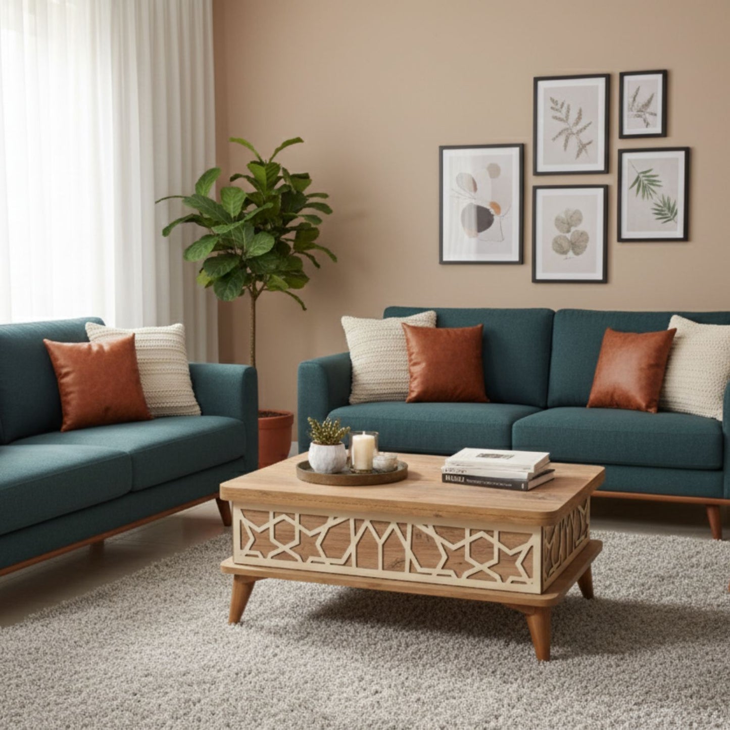Τραπεζάκι Σαλονιού Pine 90 x 60 x 38 εκ GR331KVN1135