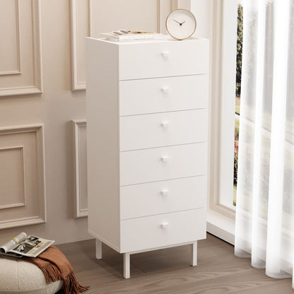 Ψηλή Συρταριέρα 6 Συρταριών Λευκή 47.9x36.8x113.2 εκ 336VIN2506
