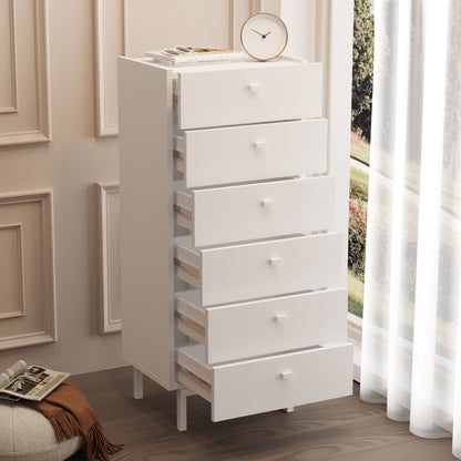 Ψηλή Συρταριέρα 6 Συρταριών Λευκή 47.9x36.8x113.2 εκ 336VIN2506