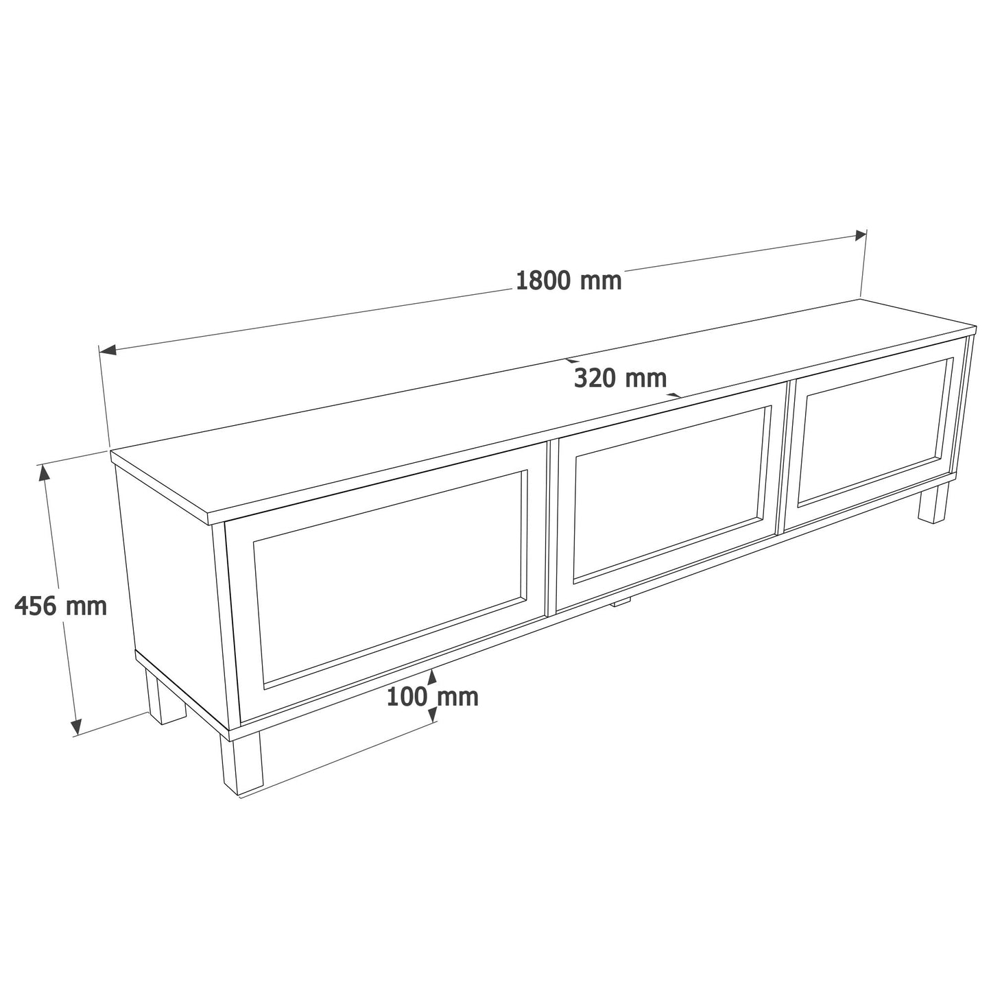 Έπιπλο Τηλεόρασης Δρυς με Πόρτες Ρατάν Boho 180x32x45.6 εκ 336VIN2704