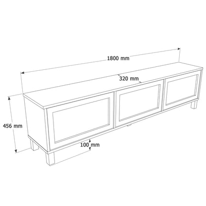 Έπιπλο Τηλεόρασης Δρυς με Πόρτες Ρατάν Boho 180x32x45.6 εκ 336VIN2704