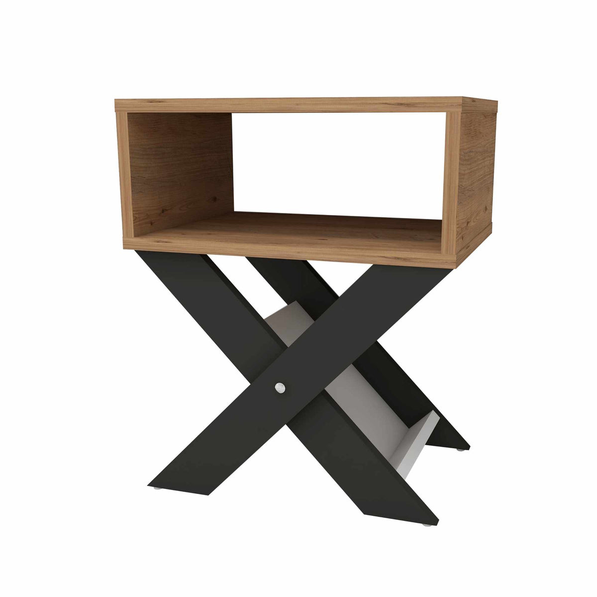 Κομοδίνο 43x33x56 Ανθρακί Καφέ 340DWL1117