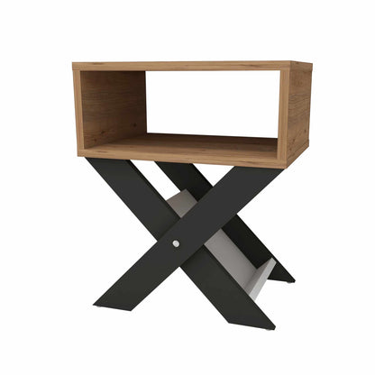 Κομοδίνο 43x33x56 Ανθρακί Καφέ 340DWL1117