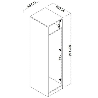 Ντουλάπα 45x182x53 εκ Ματ Λευκό 350MWD1102