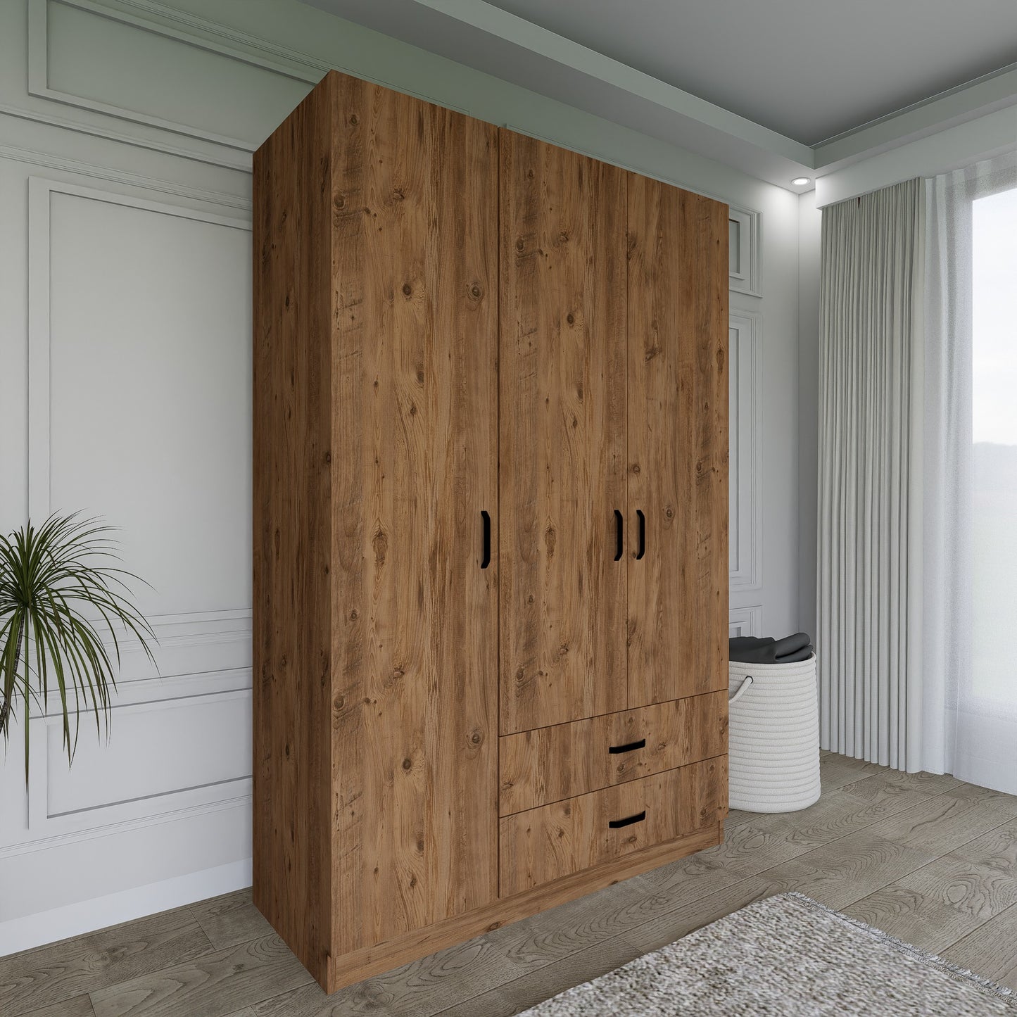 Ντουλάπα 120x181x45 εκ Καρυδί 350MWD1109