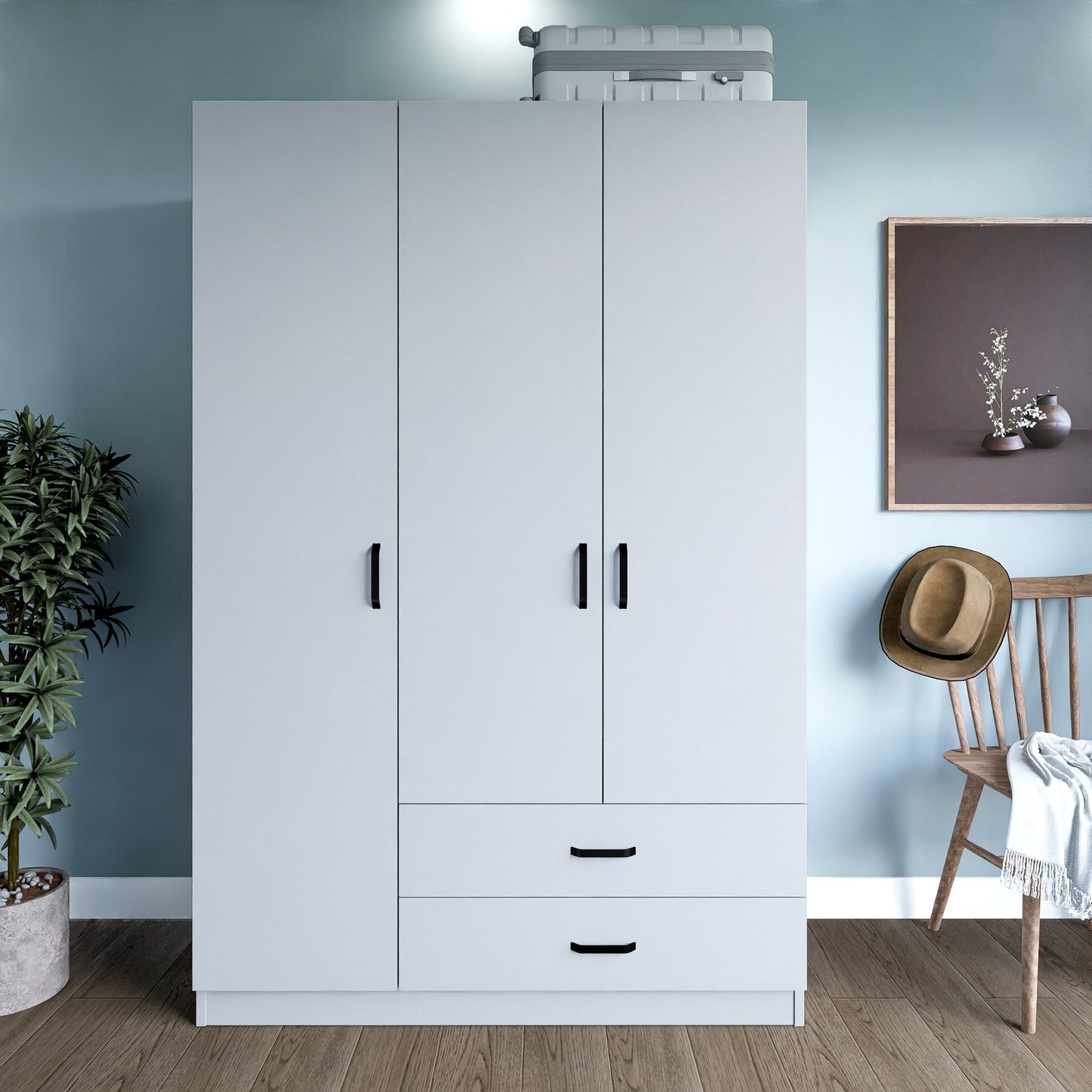 Ντουλάπα 120x181x45 εκ Ματ Λευκό 350MWD1111