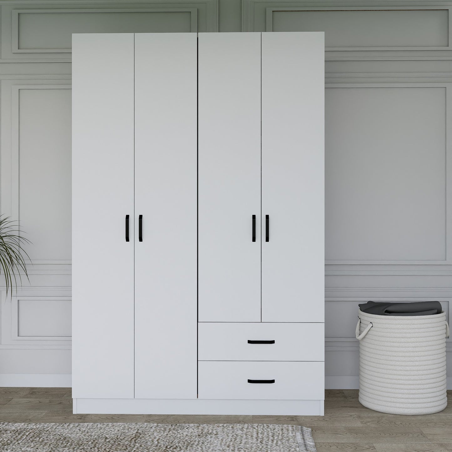 Ντουλάπα 120x180x45 εκ Ματ Λευκό 350MWD1112