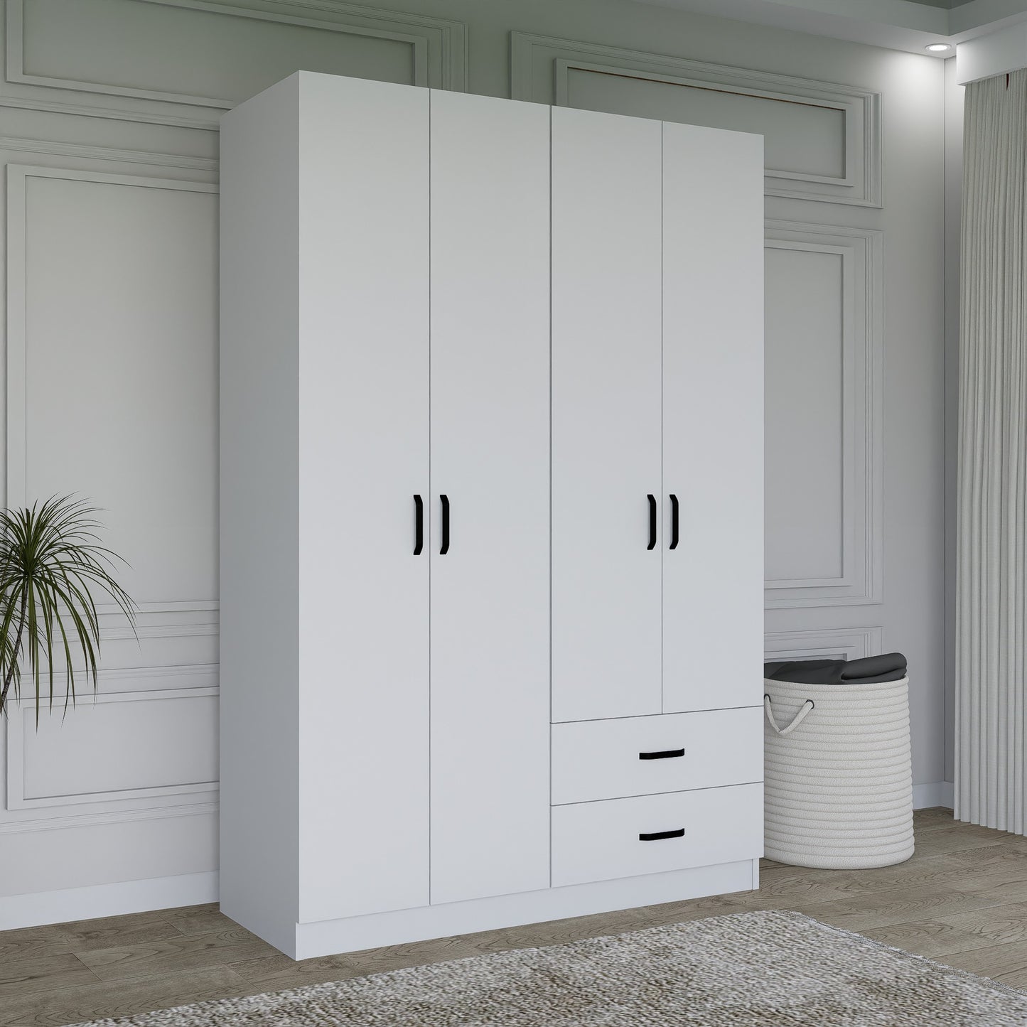 Ντουλάπα 120x180x45 εκ Ματ Λευκό 350MWD1112