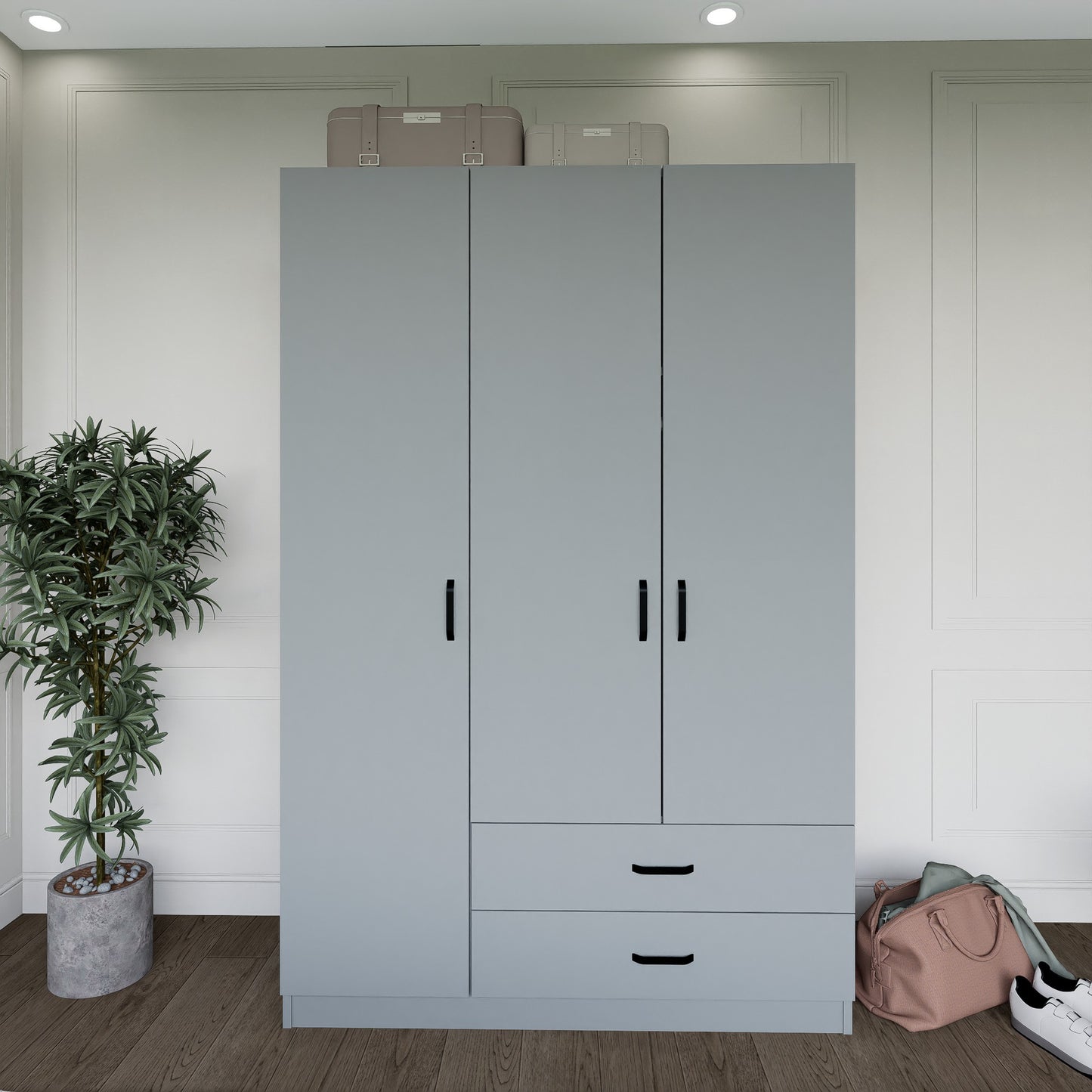 Ντουλάπα 120x181x45 εκ Γκρι 350MWD1116