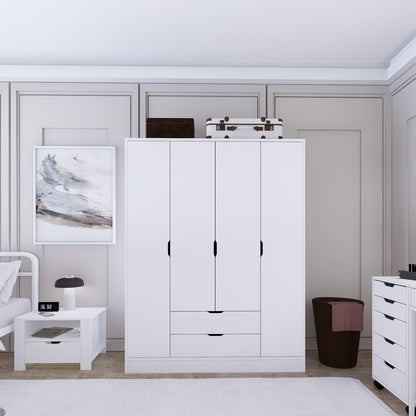 Ντουλάπα 140x182x45 εκ Ματ Λευκό 350MWD1121