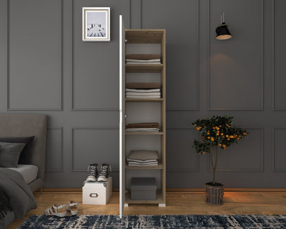 Ντουλάπα 40x183x45 εκ Light Walnut White 350MWD1122