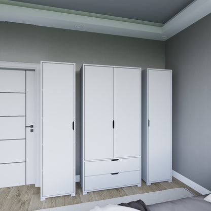 Ντουλάπα 170x183x45 εκ Ματ Λευκό 350MWD1127
