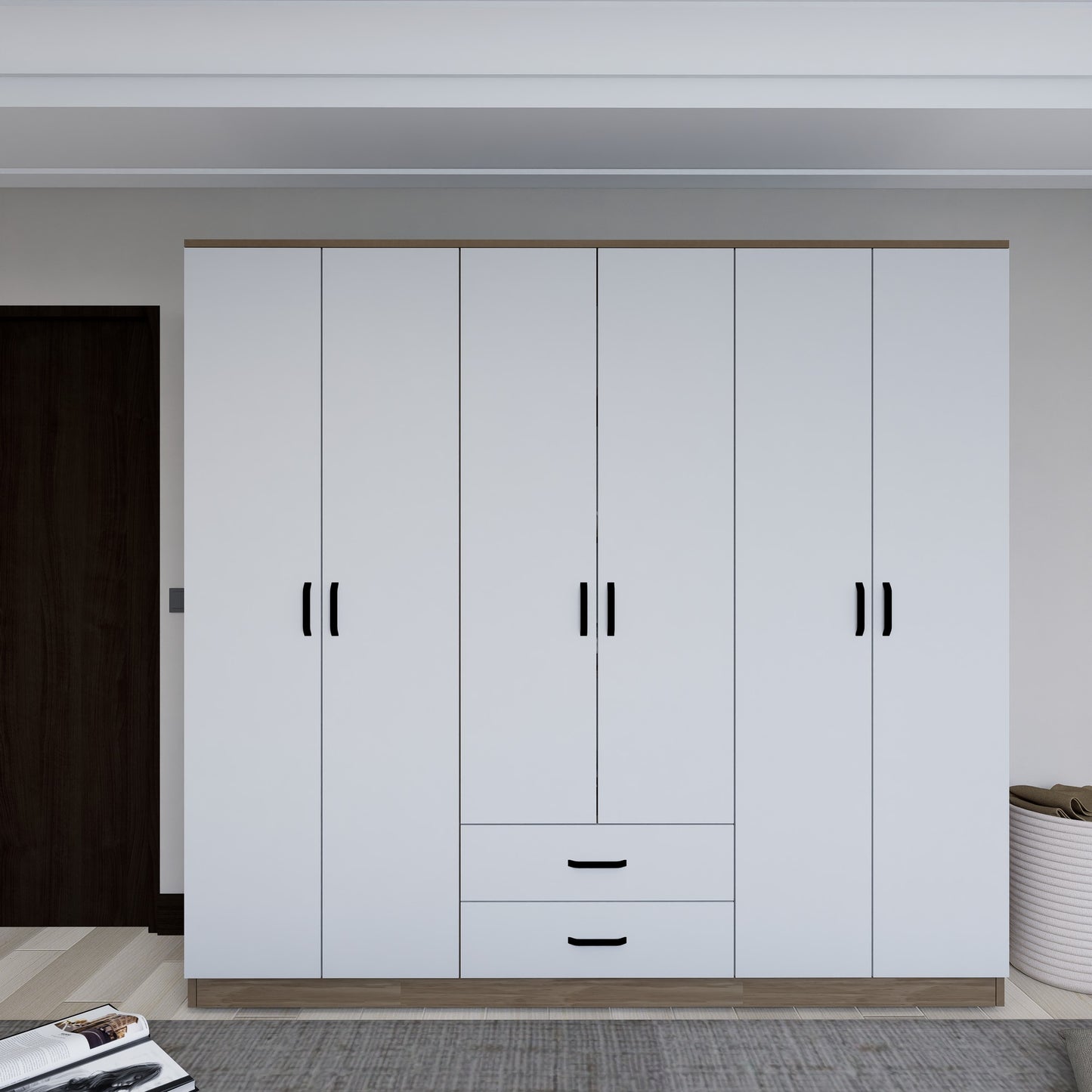 Ντουλάπα 180x190x45 εκ Light Walnut 350MWD1128