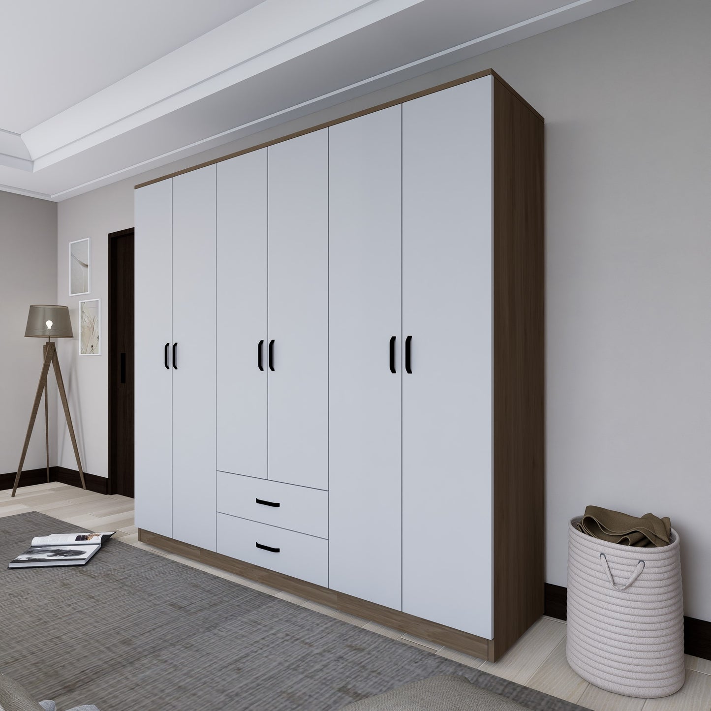 Ντουλάπα 180x190x45 εκ Light Walnut 350MWD1128